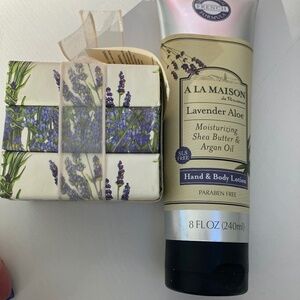 A wonderful set of moisturizing, shave, butter, and argon oil and three lovely b